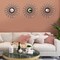 3 Pack Metal Wall Mirrors Rhinestones Starburst Mirror Set Bling Home Decorative Hanging Wall Art for Living Room Bedroom-Water-Drop Burst Black